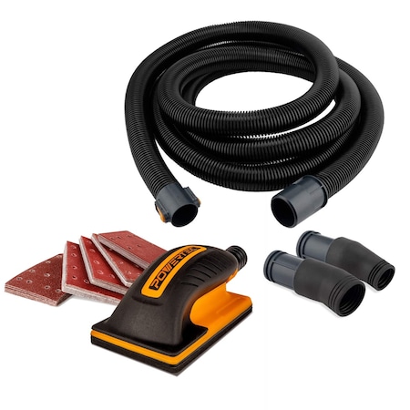 Powertec Dust Collection Hose Attachment and Hand Sander Block Kit 71743